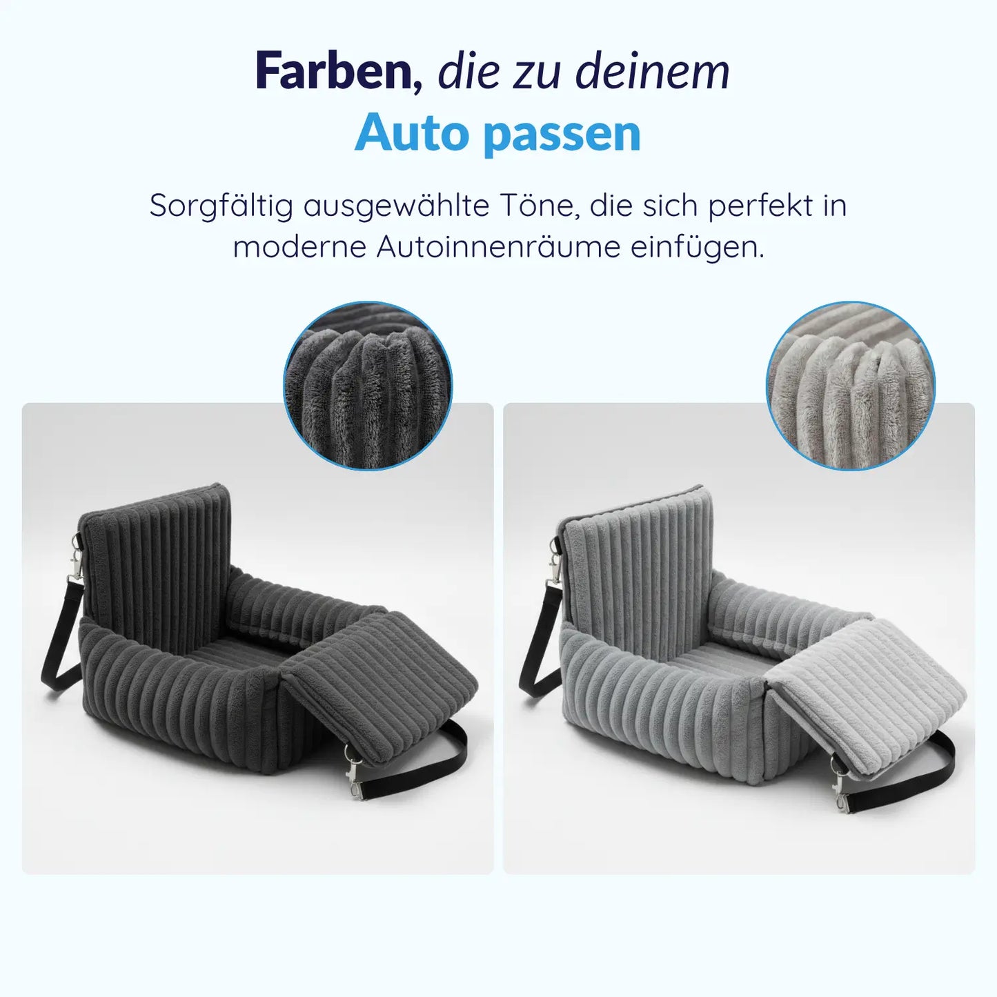 MrFluffyFriend® - Erhöhter Hundeautositz mit Sicherheitsgurt